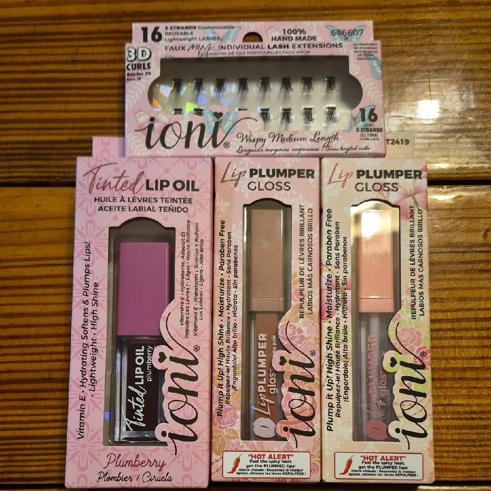 Ioni 4pc Set, 2 Lip Plumper, Lip Oil, Lashes - Picture 1 of 9